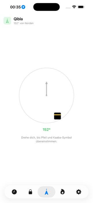 Qibla-Richtungsanzeige